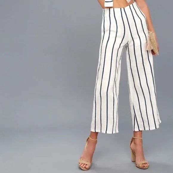 Faithfull the Brand Striped Linen Pants - Picture 1 of 7